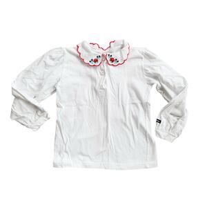 Vtg 1990s Osh Kosh Made in USA Peter Pan Collar Top Sise 6